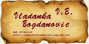 Vladanka Bogdanović vizit kartica